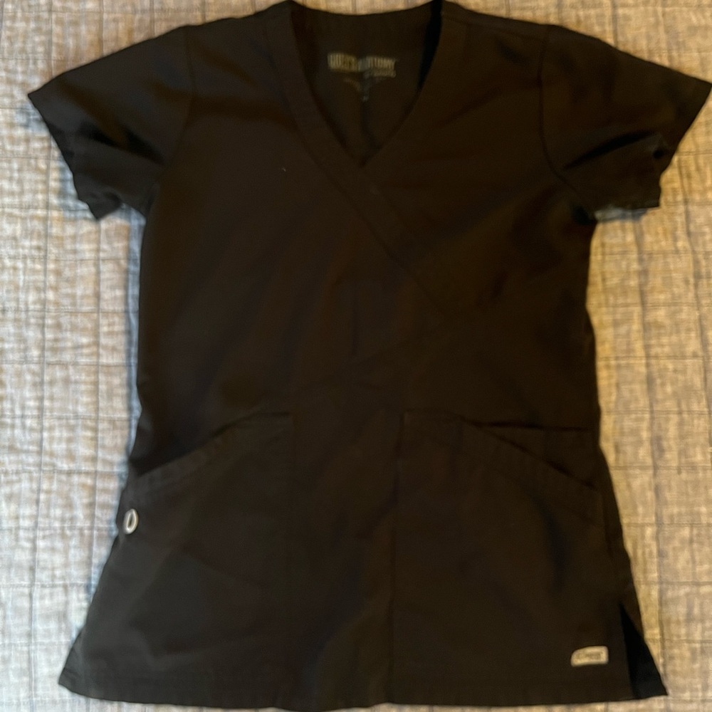 Black greys anatomy scrub top